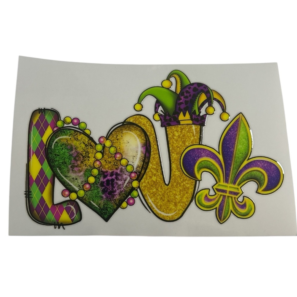 Mardi Gras Love Cup Decal 511